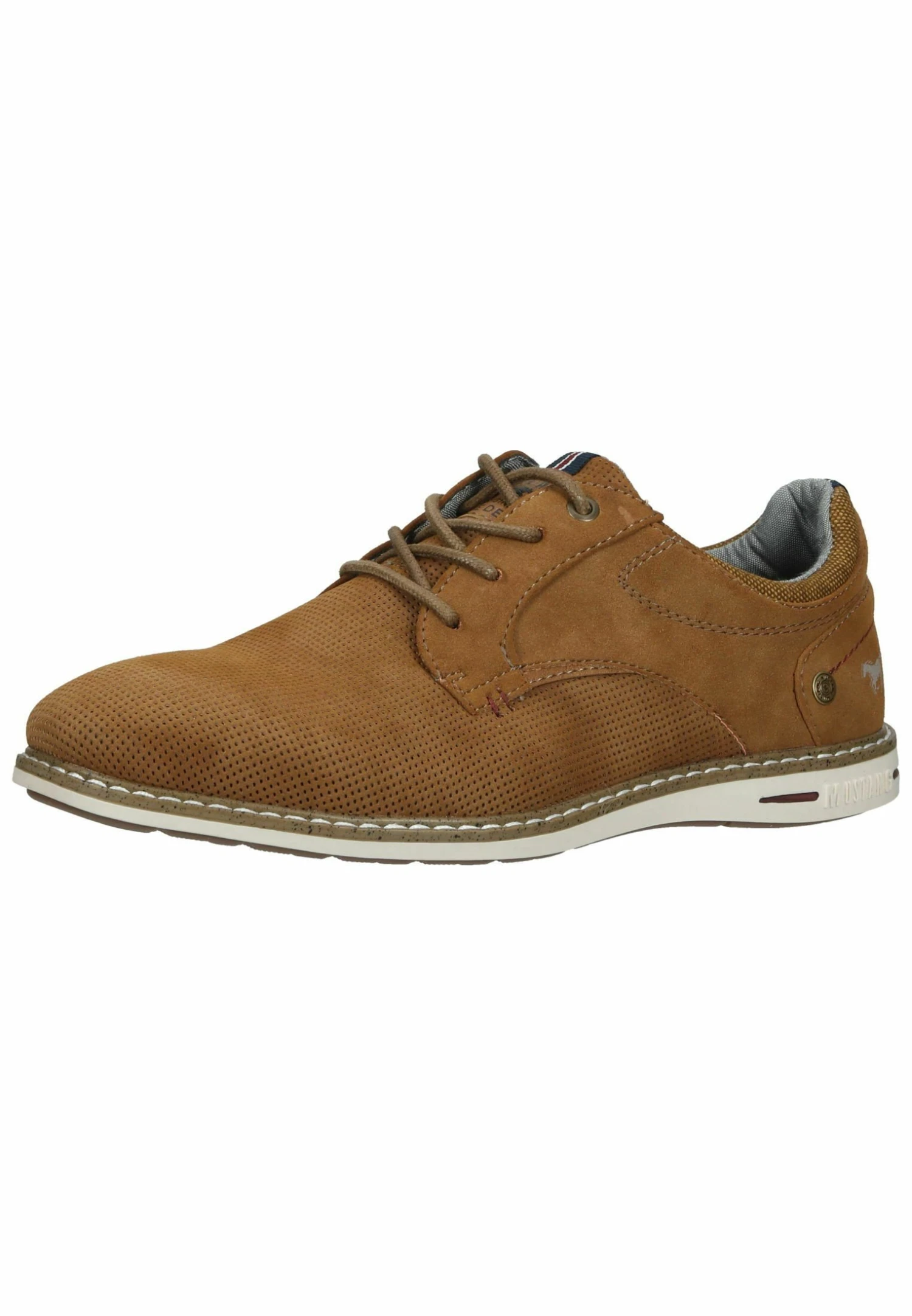 Mustang Sportieve Veterschoenen - Cognac 4 Mustang Sportieve Veterschoenen - Cognac - Afbeelding 2